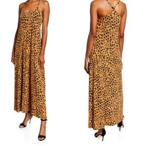 Donna Morgan Women Animal Print Halter Maxi Dress Size 8